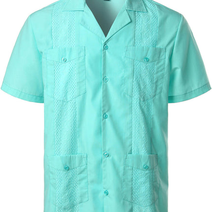 Men Short Sleeve Shirt Casual Summer Beach Button Down Shirts