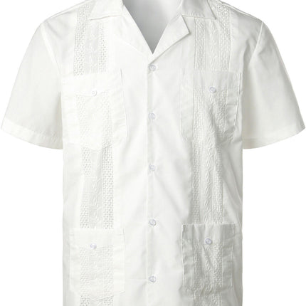 Men Short Sleeve Shirt Casual Summer Beach Button Down Shirts