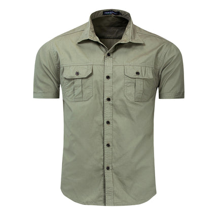 Men's Shirts Casual Short Sleeve Button Down Shirts Summer Top with Pocket