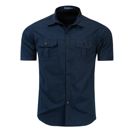 Men's Shirts Casual Short Sleeve Button Down Shirts Summer Top with Pocket