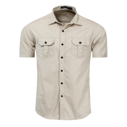 Men's Shirts Casual Short Sleeve Button Down Shirts Summer Top with Pocket