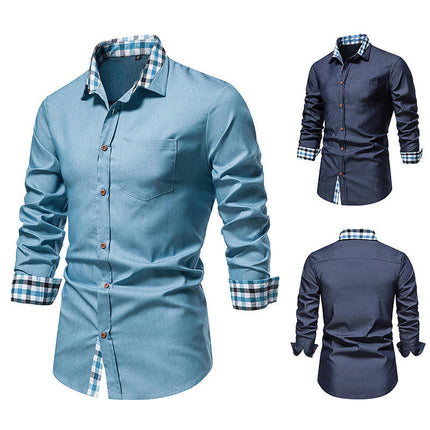 Men's Business Dress Shirt Long Sleeve Regular Fit Fashion Shirt Casual Button Down Shirt