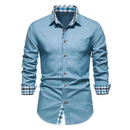 Men's Business Dress Shirt Long Sleeve Regular Fit Fashion Shirt Casual Button Down Shirt