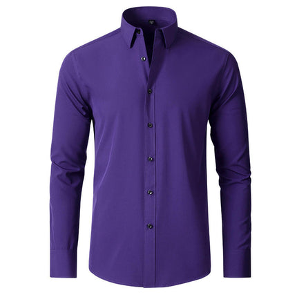 Men's Dress Shirt Regular Fit Business Formal Button Up Stretch Shirts