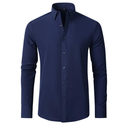 Men's Dress Shirt Regular Fit Business Formal Button Up Stretch Shirts