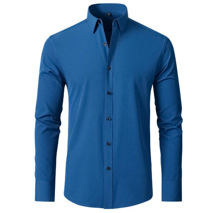 Men's Dress Shirt Regular Fit Business Formal Button Up Stretch Shirts