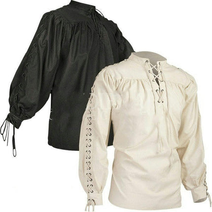 Men's Loose Linen Medieval Gothic Renaissance Long Sleeve Shirt