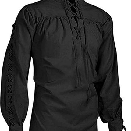 Men's Loose Linen Medieval Gothic Renaissance Long Sleeve Shirt