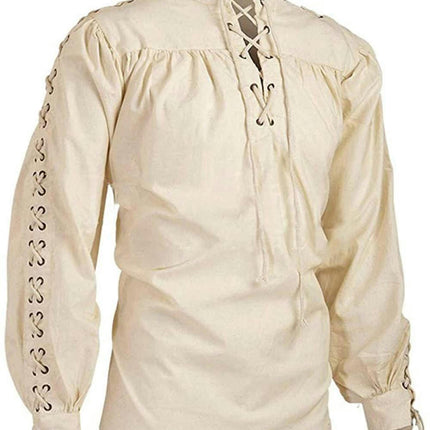 Men's Loose Linen Medieval Gothic Renaissance Long Sleeve Shirt