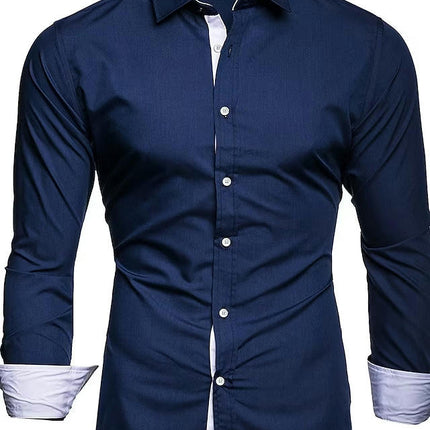 Men's Dress Shirts Regular Fit Long Sleeve Men Shirt