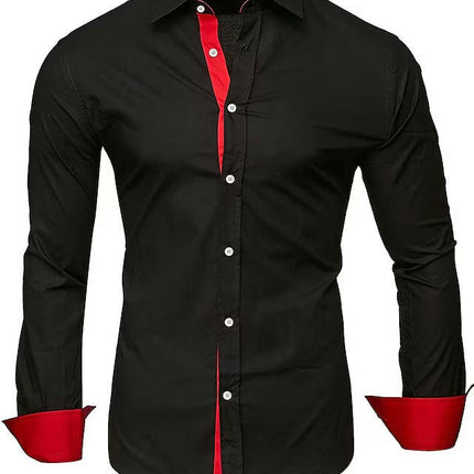 Men's Dress Shirts Regular Fit Long Sleeve Men Shirt