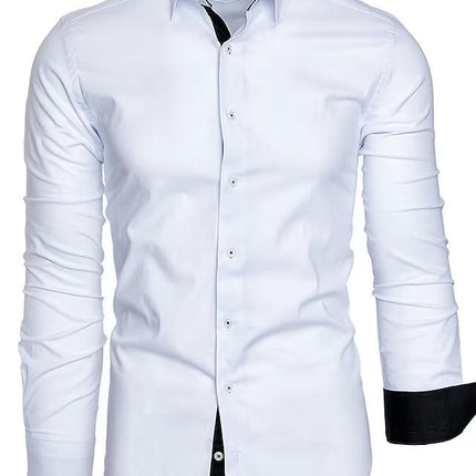 Men's Dress Shirts Regular Fit Long Sleeve Men Shirt