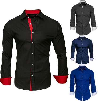 Men's Dress Shirts Regular Fit Long Sleeve Men Shirt