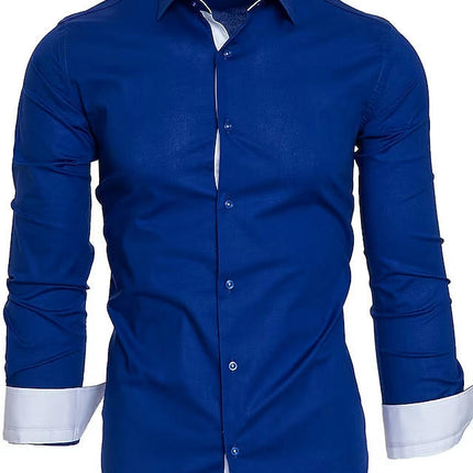 Men's Dress Shirts Regular Fit Long Sleeve Men Shirt