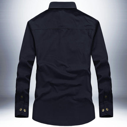 Men's Breathable Solid Convertible Long Sleeve Shirt