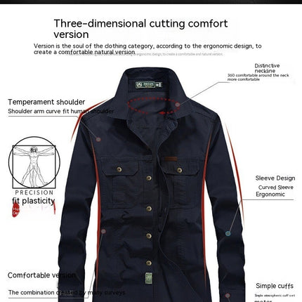 Men's Breathable Solid Convertible Long Sleeve Shirt