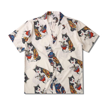 Men's Button Down Short Sleeve Shirt Printed Casual Shirts