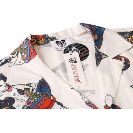 Men's Button Down Short Sleeve Shirt Printed Casual Shirts