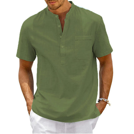 Men's Shirts Summer Short Sleeve Loose Fit Lightweight Casual Tops