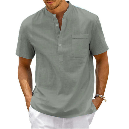 Men's Shirts Summer Short Sleeve Loose Fit Lightweight Casual Tops