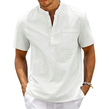 Men's Shirts Summer Short Sleeve Loose Fit Lightweight Casual Tops