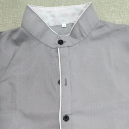 Men Mandarin Collar Slim Fit Long Sleeve Casual Button Down Dress Shirt