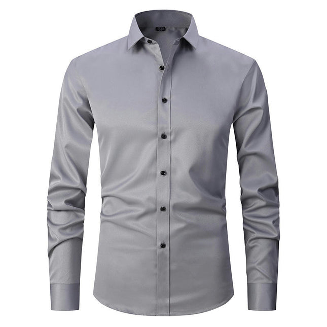 Dress Shirts for Men Long Sleeve Slim Fit Stretch Solid Button Down Shirt 1