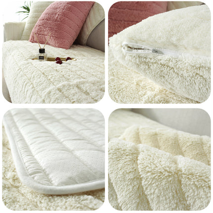 plush Couch Cover non-slip sofa slipcovers, fluffy sofa seat cover thick sofa cushion, sofa protector covers for kids pet