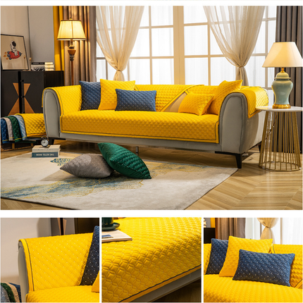 Sofa cover Flannel plush diamond plaid sofa cover sofa seat cover living room furniture protection cover