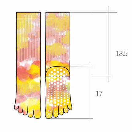 Mid-calf tie-dye Yoga Socks Non Slip Skid Pilates Barre Grip Socks With Toes Cotton For Women