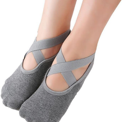 Pilates Socks Yoga Socks with Grips for Women Non-Slip Grip Socks for Yoga Ballet Dance, Workout-A