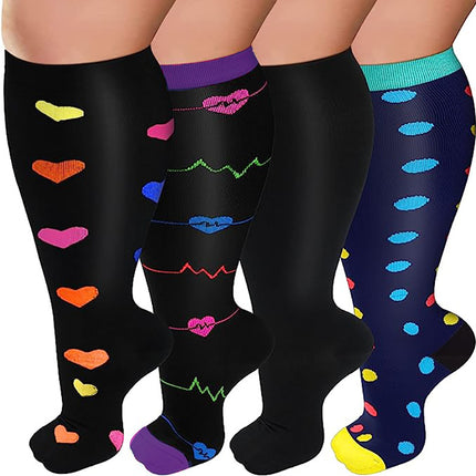 Plus Size Compression Socks Wide Calf for Women & Men -Extra Wide Calf Knee High Support Socks