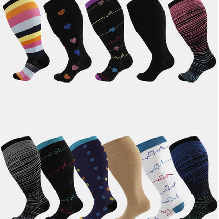 Plus Size Compression Socks Wide Calf for Women & Men -Extra Wide Calf Knee High Support Socks