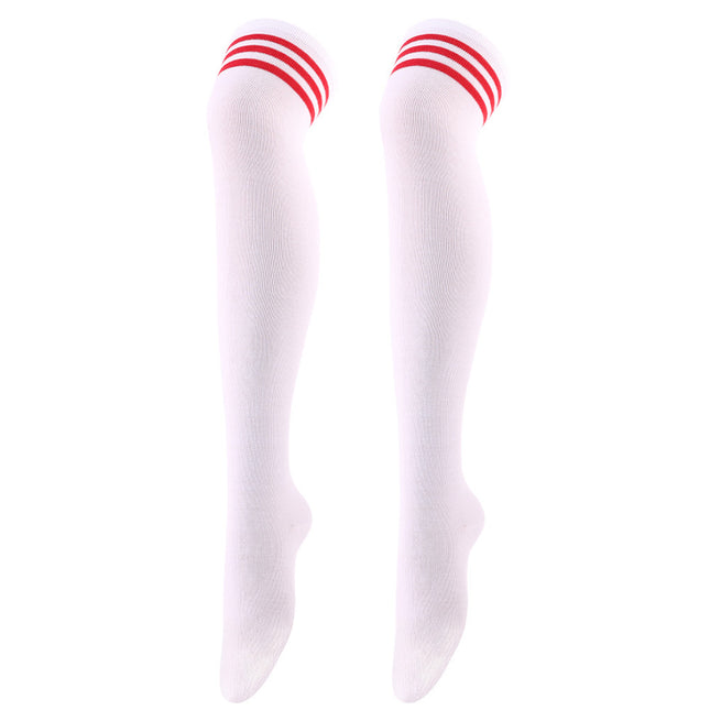 Women's Knee High Socks Three Stripes Warm Leg Socks Polyester Cotton Long Solid Color Tight Socks