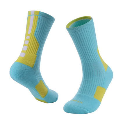 Sports Mid Calf Socks Thickened Protection Sports Cushioning Basketball Soccer Compression Socks-A