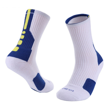 Sports Mid Calf Socks Thickened Protection Sports Cushioning Basketball Soccer Compression Socks-A