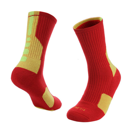 Sports Mid Calf Socks Thickened Protection Sports Cushioning Basketball Soccer Compression Socks-A