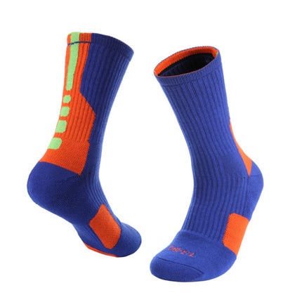 Sports Mid Calf Socks Thickened Protection Sports Cushioning Basketball Soccer Compression Socks-A