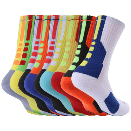 Sports Mid Calf Socks Thickened Protection Sports Cushioning Basketball Soccer Compression Socks-A