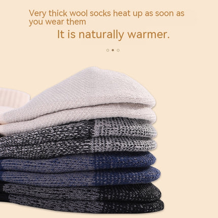 Wool Socks for Men and Women Warm Thermal Wool Socks For Hiking, Crew Style, Moisture Wicking-E