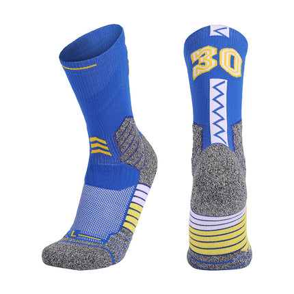 Children's and Adult Blue Ball Soccer Socks Thickened Non-slip Professional Sports Mid-calf Socks