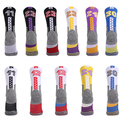 Children's and Adult Blue Ball Soccer Socks Thickened Non-slip Professional Sports Mid-calf Socks