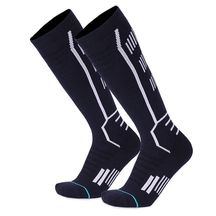 Sports Tall Compression Socks Thickened Terry Ski Sports Cushioning Compression Socks-B