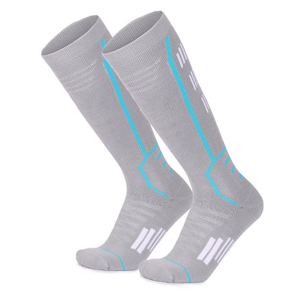 Sports Tall Compression Socks Thickened Terry Ski Sports Cushioning Compression Socks-B