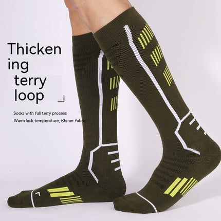 Sports Tall Compression Socks Thickened Terry Ski Sports Cushioning Compression Socks-B