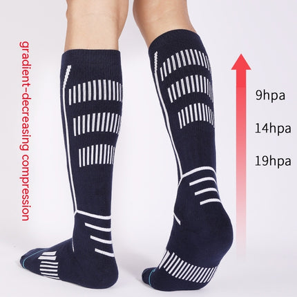 Sports Tall Compression Socks Thickened Terry Ski Sports Cushioning Compression Socks-B