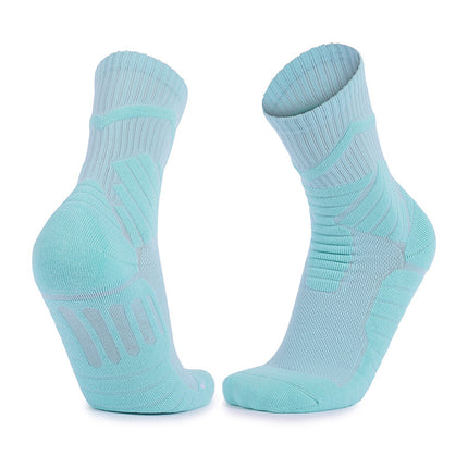 Men's And Women's Blue Ball Socks Thickened Non-slip Professional Sports Mid-calf Socks