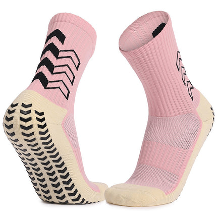 Non-slip Dot Rubber Mid Calf Sports Socks - Men's Women's Soccer Yoga Fitness Training Socks