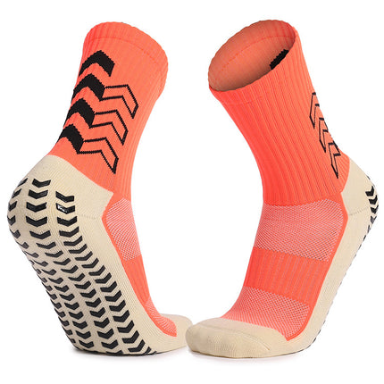 Non-slip Dot Rubber Mid Calf Sports Socks - Men's Women's Soccer Yoga Fitness Training Socks