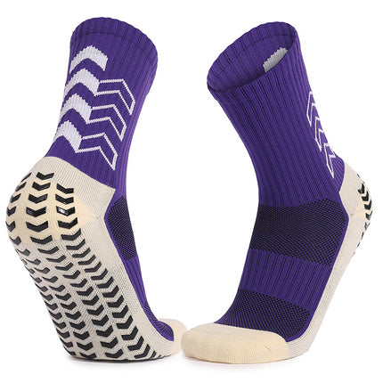 Non-slip Dot Rubber Mid Calf Sports Socks - Men's Women's Soccer Yoga Fitness Training Socks